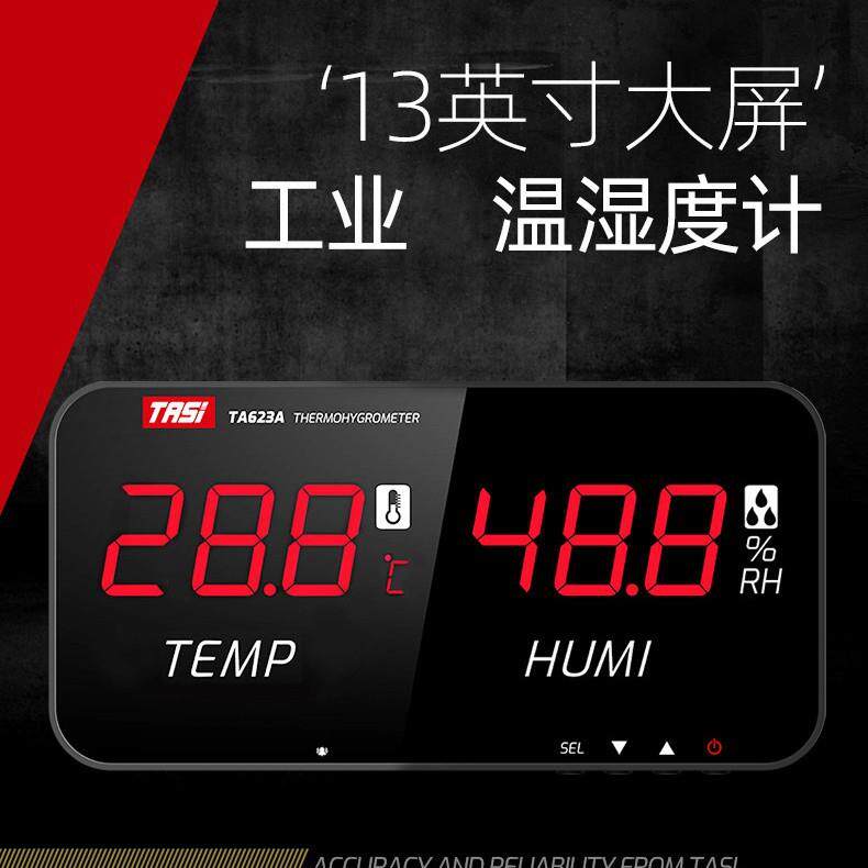TASI特安斯工业温湿度计大屏高精度壁挂式数显TA623A/B