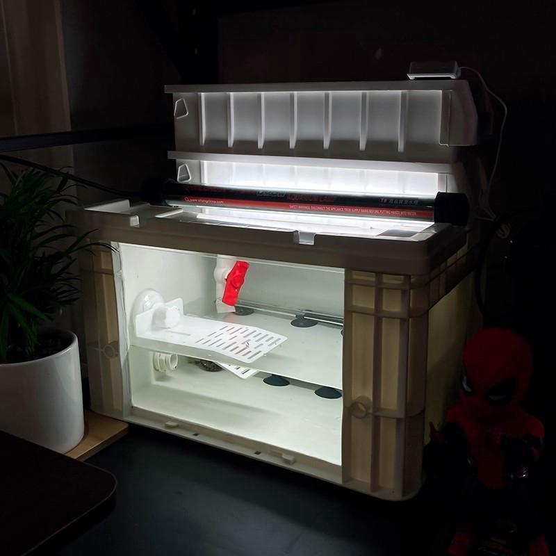 嘿匣子白色周转箱养龟可视龟缸饲养缸龟箱鱼缸带盖保温鳄龟蛋龟