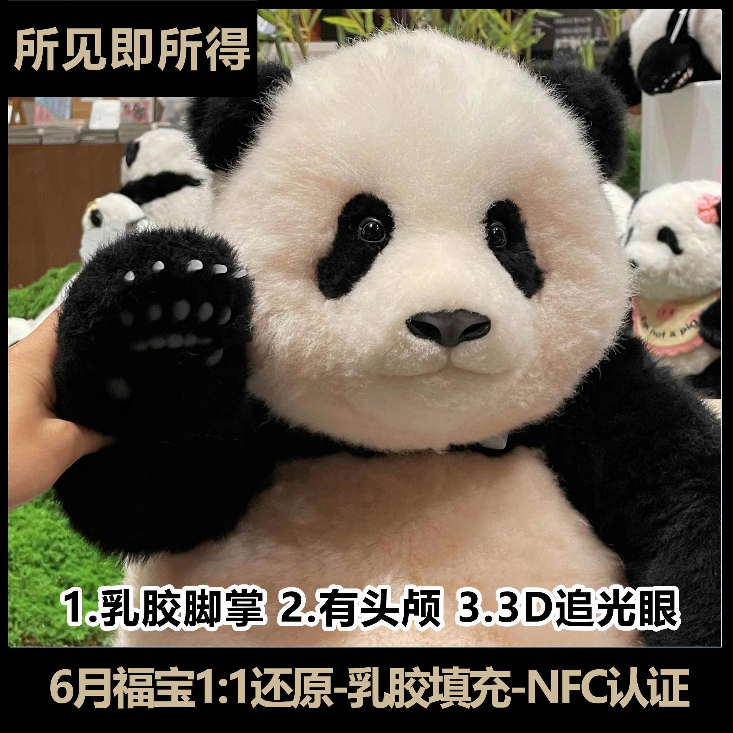 熊猫工厂旗舰店3月龄花花5月萌兰仿真福宝玩偶大熊猫公仔生日礼物
