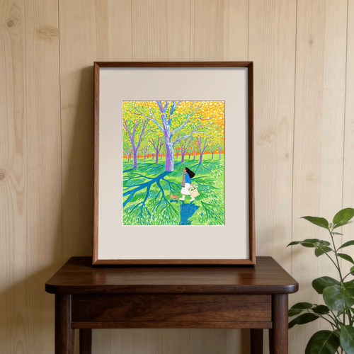 《寻找春天》沙发背景墙挂画电表箱遮挡装饰画玄关客厅装饰画壁画