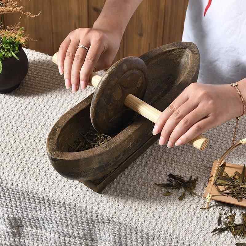 青石做旧药碾子旧货石臼捣药药器茶碾中医手工研磨器老式中药碾
