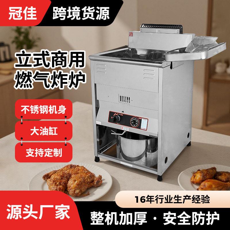 商用立式燃气炸炉 豪华款大容量连锁鸡排店燃气控温夜市摆摊油炸