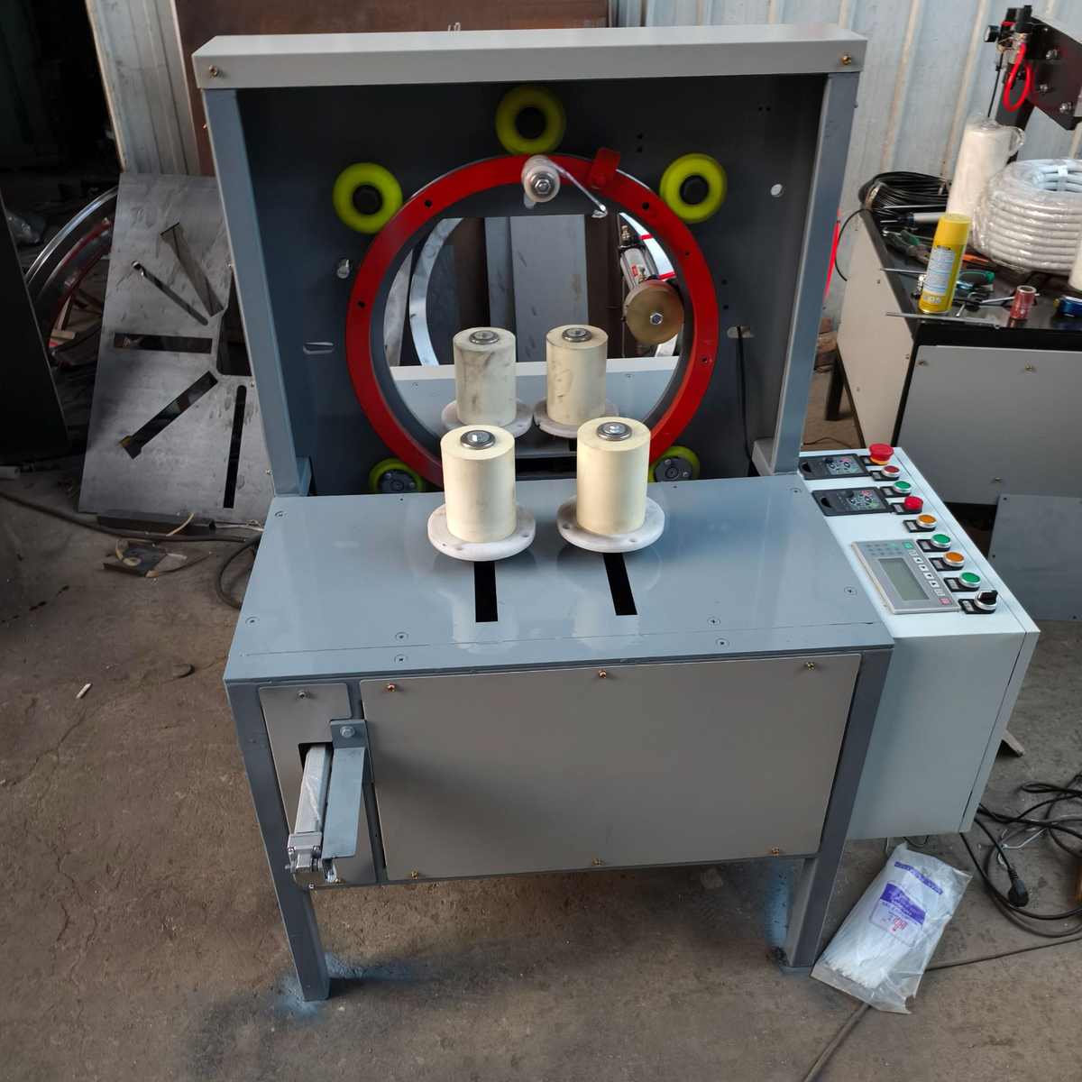 环形缠绕包装机轮胎塑料管裹膜打包机电缆线全自动缠膜绕膜缠绕机