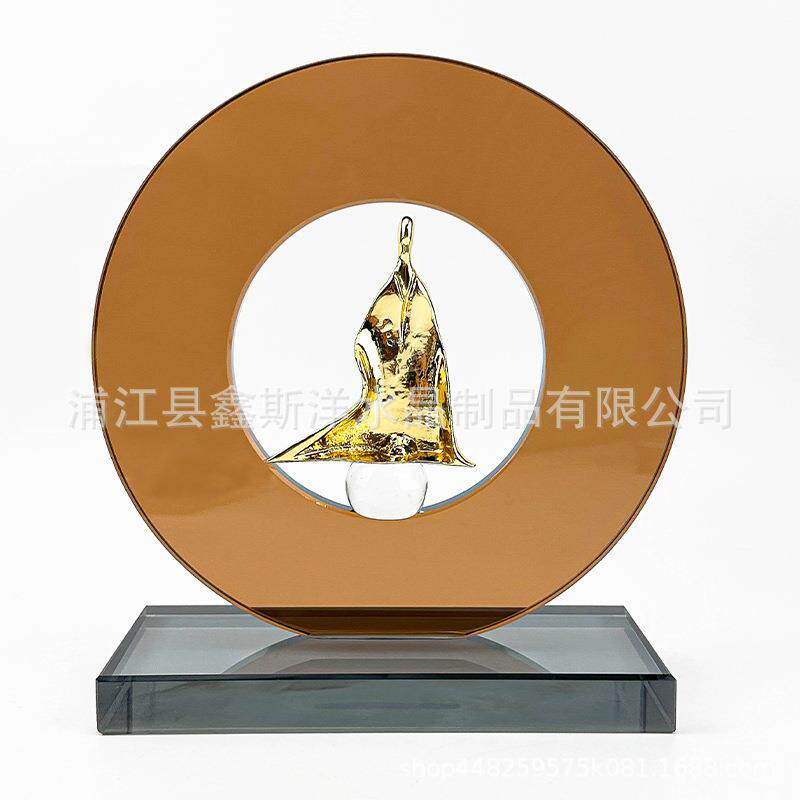 百搭轻奢禅意风水晶摆件书房卧室客厅玄关直播间家居家饰装饰品