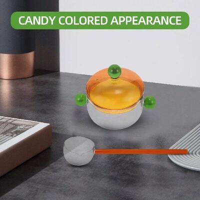 1 Set Glass Bowl with Spoon Transparent Cooking Pot Lid