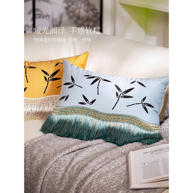 枕新中中式轻奢高端客沙发抱流苏靠背垫20240516国风腰枕中厅古风