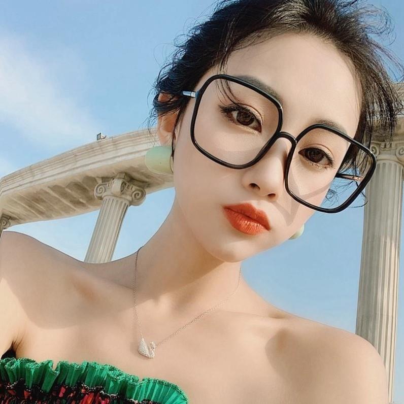 素颜眼镜框女显脸小显瘦大框方框可配度数眼睛无镜片防蓝光黑框