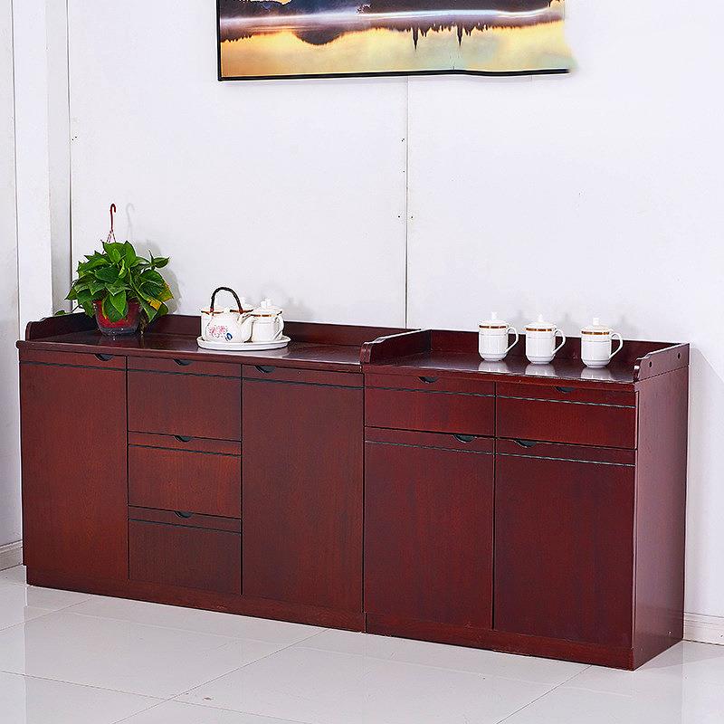 办公室会议室三门茶水柜油漆木皮两门储物柜边柜多功能储物柜