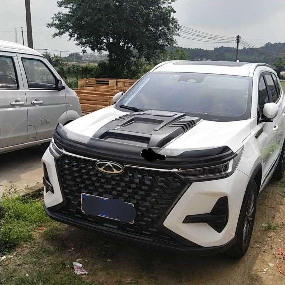 奇瑞瑞虎8pro机盖沙石挡瑞虎8por带灯款机盖改装豪华机盖罩装饰贴