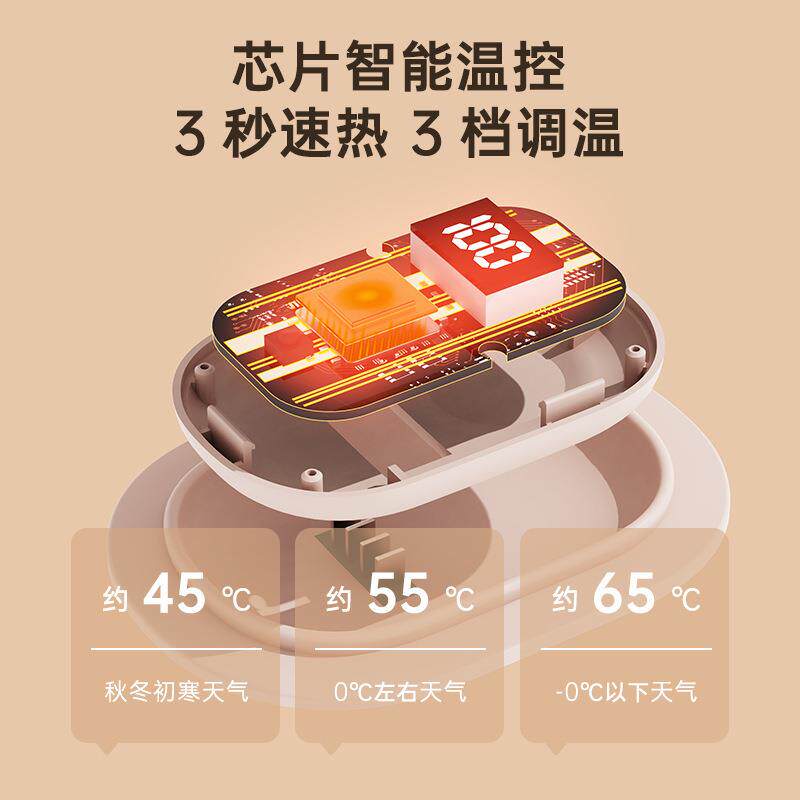 舒怡随墨身暖手袋便携S季UB充电保LED数显电热无水冬石烯温暖手袋