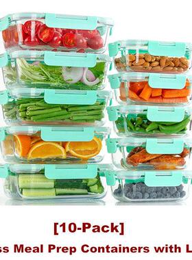 Glass Meal Prep Containers Food Storage Airtight Lunch