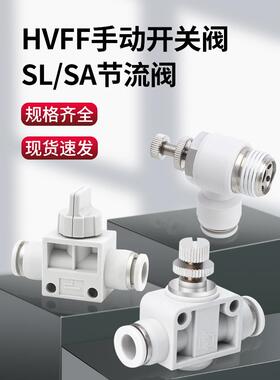 气管快速接头节流阀气动可调调速阀开关SL8-02气缸单向调节SA快插