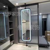 圆长形方吊杆发光镜能子悬空吊镜酒店卫生间镜子角民宿150智浴室