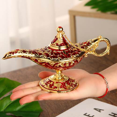 阿拉丁神灯金属工艺品摆饰香薰灯复古俄罗斯镂空许愿灯桌面摆件