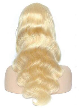 真人发13x4 lace front wigs body wave blonde蕾丝头套613