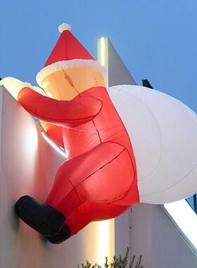 圣诞氛节装件饰品充气爬墙圣诞老人诞挂耶门头围场景布置638圣诞