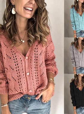 Small batch women's knitted cardigans with long sleeves