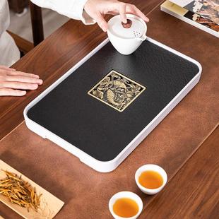KBQ1茶盘家用沥水盘仿乌金石茶台现代简约干泡台排水托盘茶托功夫