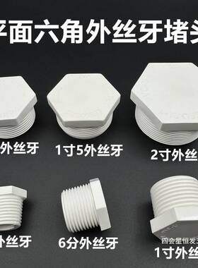 联塑外丝牙堵头DN20 3240 50螺纹 牙堵PVC外管堵4分1寸5六角塞头