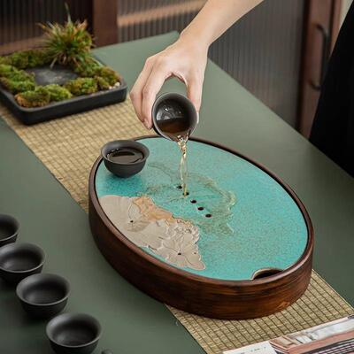 简约日式干泡盘重竹茶台储水酒店客泡茶茶茶台家房mz-1142用储水