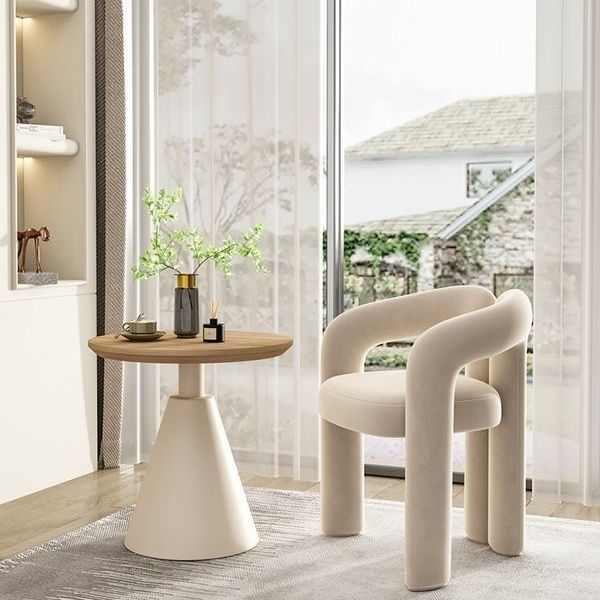 奶油风小茶几家用客厅沙发边几小户型阳台卧室角几休闲茶台小圆桌