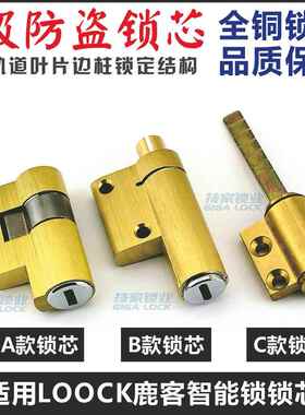 适用LOOCK鹿客锁芯智能锁指纹锁电子门锁应急钥匙锁带尾巴异形锁