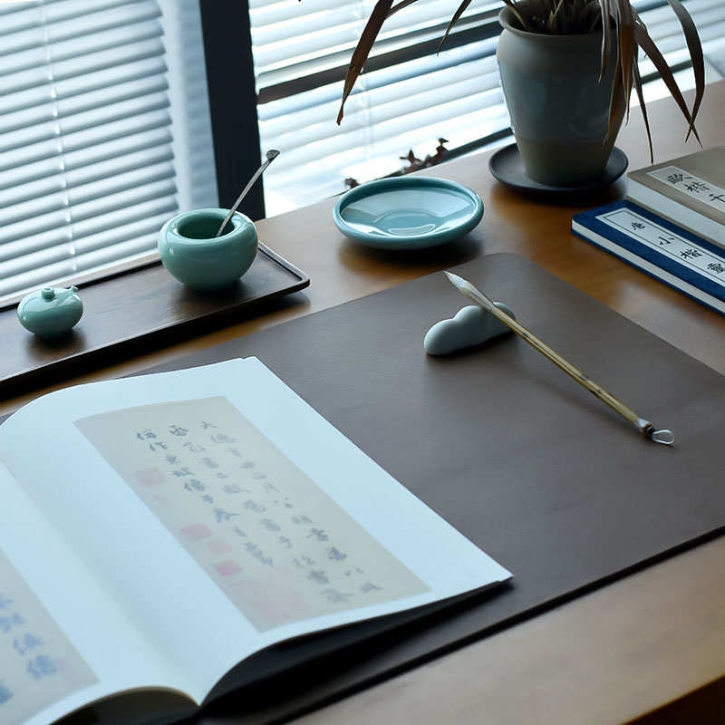 抒写双面毛毡垫皮面书法垫文房四宝书画毡垫小楷毛笔专用防水桌垫