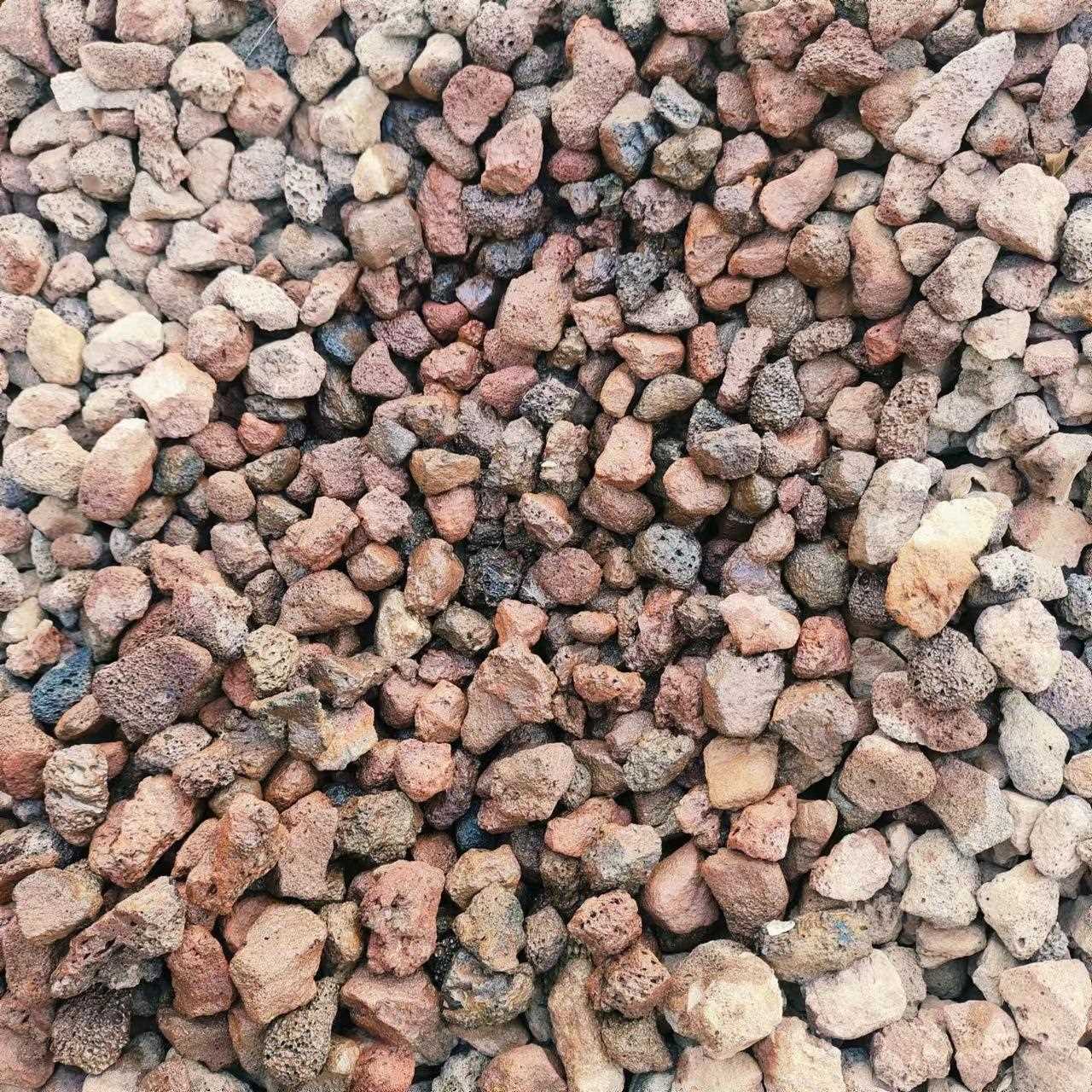新款直销火山石用于污水处理粪池处理鱼缸造景黑红滤材污水净化矿