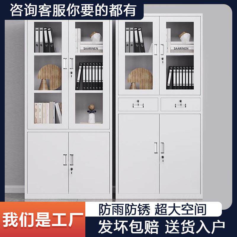上海钢制办公室文件柜铁皮柜子档案柜资料柜财务凭证带锁储物书柜