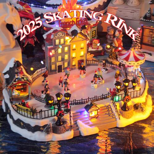 美国2025限量收藏版溜冰夜灯游乐场音乐盒八音盒旋转木马生日礼物