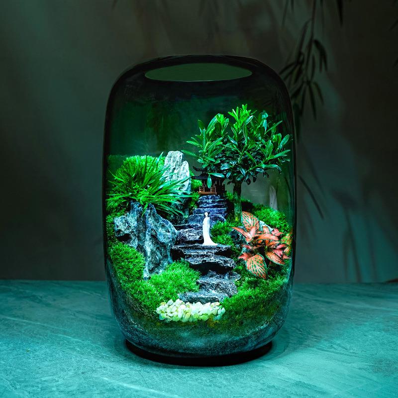 醉翁亭桌面微景观玻璃生态瓶苔藓成品创意盆栽装饰摆件盆景植物