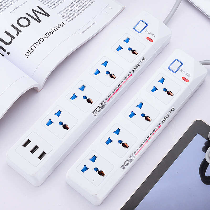 外贸出口带转换器插座插头家用多开关规英功能智能接线板usb13a排