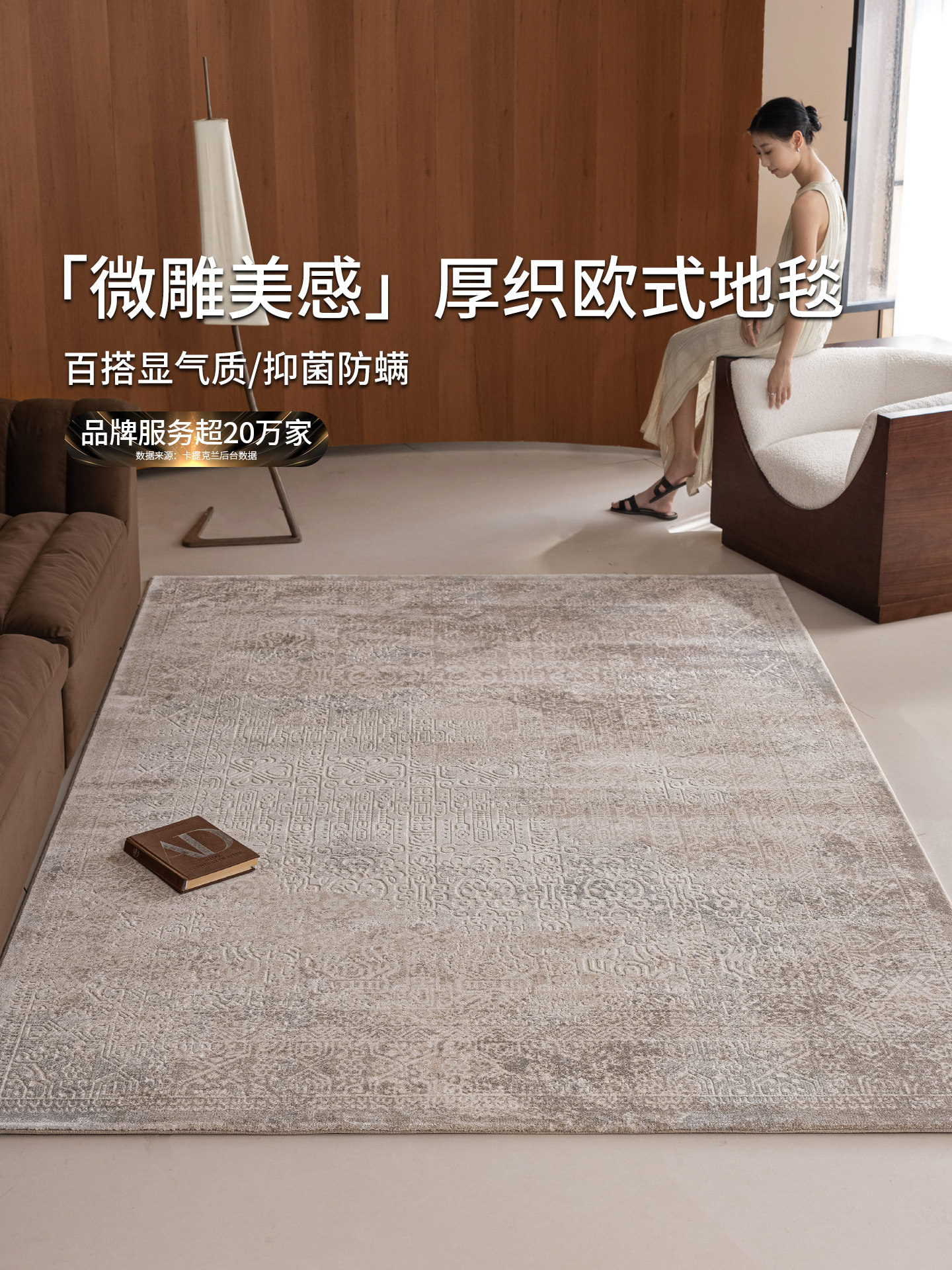 卡提克兰地毯客厅北欧风级感轻奢茶几毯床边毯卧室地垫2025新款