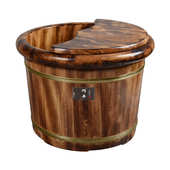 XDSS71碳化香柏木泡脚桶30cm过小腿实木制足浴洗脚木盆家用木质泡