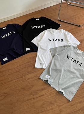 WTAPS西山彻夏季余文乐同款休闲刺绣字母短袖T恤男女圆领宽松半袖