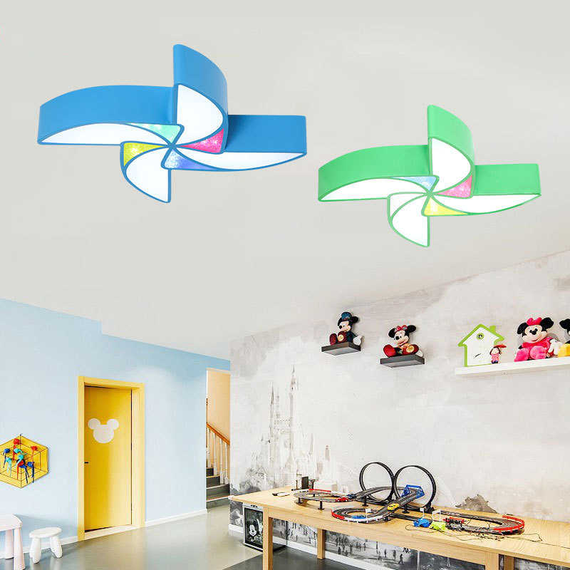 灯造型大风车创意led吸顶灯个性卧室儿童现代彩色房幼儿园卡通具