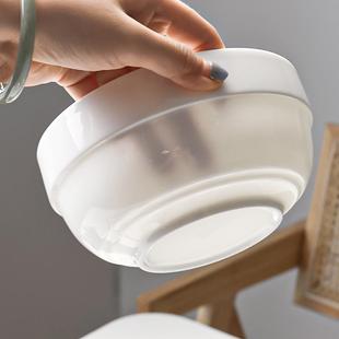 家用饭碗汤碗白色简约粥碗商用礼品陶瓷碗米饭碗 唐山骨瓷护边碗
