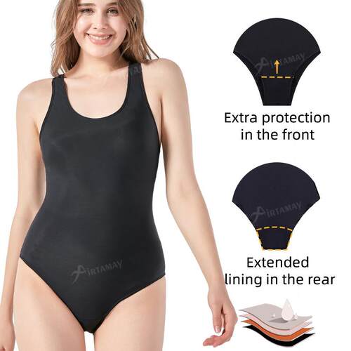 Triangle one-piece swimsuit layer physiological pants leak