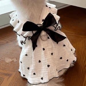 宠物洋装子用品衣服春夏狗狗猫咪泰迪美布偶猫爱心棉布裙