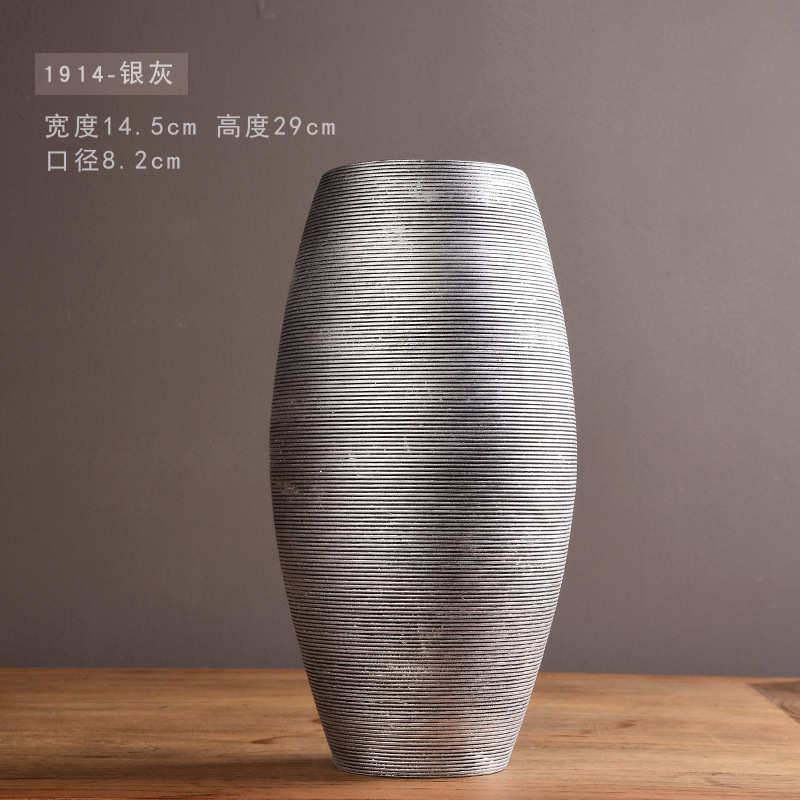 现代花瓶客厅间北欧软陶瓷桌面装装样品创意饰品摆件纯手工工艺品
