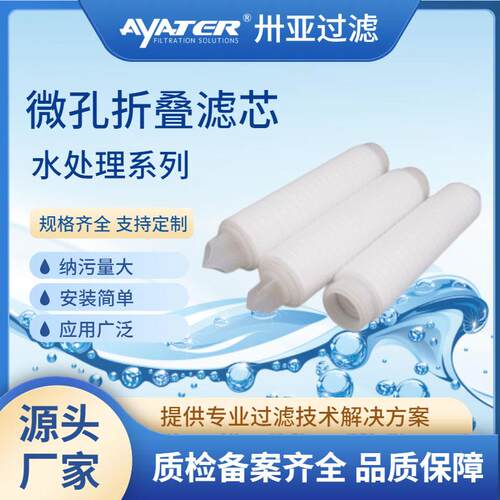 卅亚过滤折叠式微孔过滤芯10英寸0.22um226接口折叠滤芯生产厂家