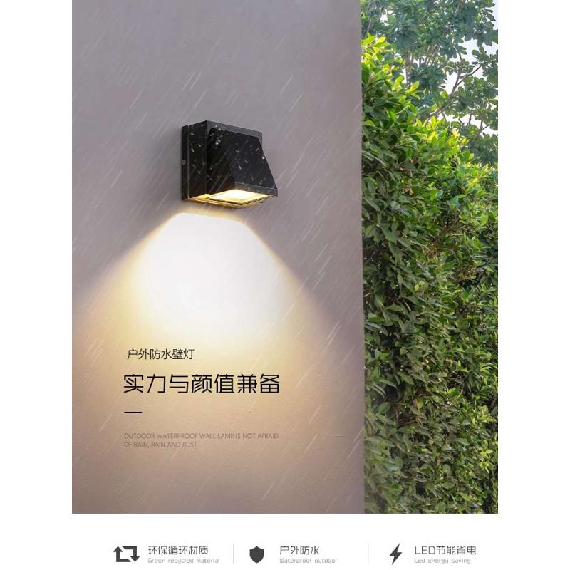 方形户外防水壁灯别墅外墙庭院装饰灯阳台过道走廊门牌单头向射灯