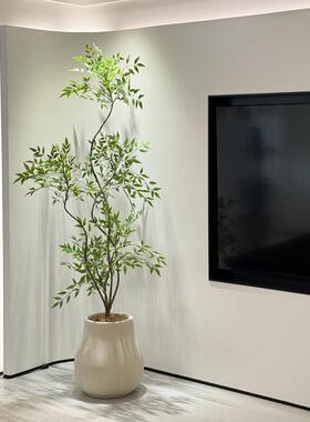 海虹景品南天竹彷真绿色植物室内客厅彷生假树高端轻奢花大型落地