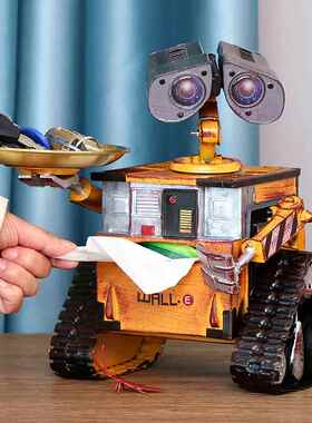 覆古瓦力机器人模型装饰品客厅装饰品工艺品创意纸巾盒小猪储蓄罐