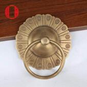 覆古木门把手 彷古实木门简约大门拉环 纯铜圆形田园铜拉手 中式