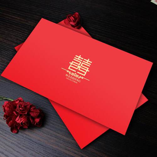 结婚请帖2023婚宴中式请柬风喜帖婚礼风邀请函亚马逊厂家直销跨境