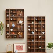 茶985架博古多宝阁茶室具摆件收纳置物面架实木展示架桌博古挂墙
