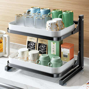 批发杯子收纳置物架客厅桌上台面壁挂放水杯红酒玻璃分层杯架子