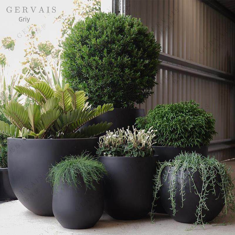 玻璃钢花盆商场花钵美陈花瓶椭圆落地特大号组合花器户外树池厂家