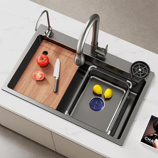 弗兰卡厨房洗菜盆大单槽304不锈钢水槽台下洗碗槽家用加厚洗菜池